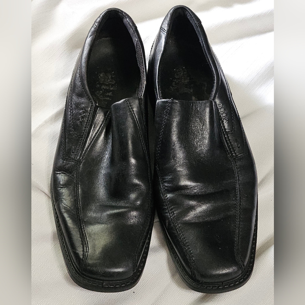 ECCO Black Leather Shock Point Slip-On Loafers Men’s Size EU 46 US US 12.5/13‎